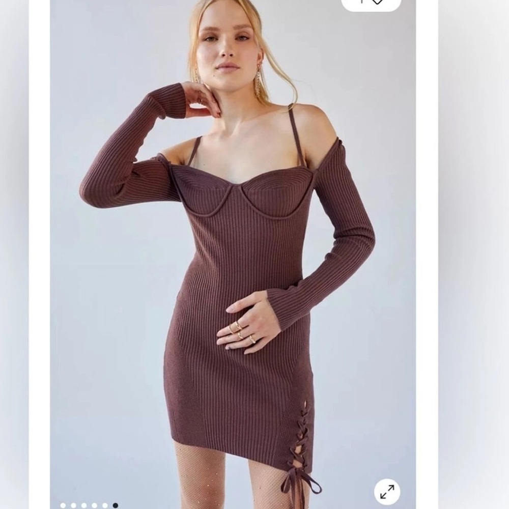 Urban Outfitters Jezebel Corset Ribbed Mini Dress